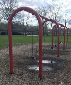 Bare trees in park