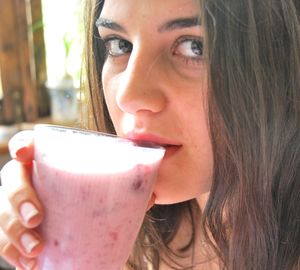 Close-up portrait of young woman