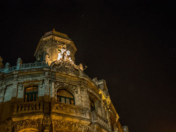 Low angle view of church at night