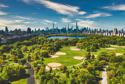 Central park aerial view in manhattan, new york.