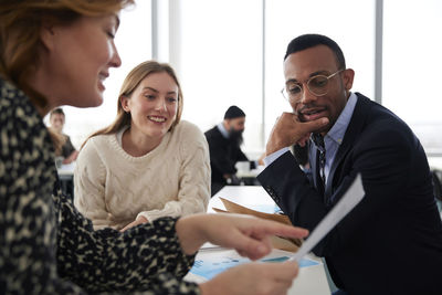 Business colleagues working at office