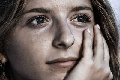 Close-up portrait of a woman