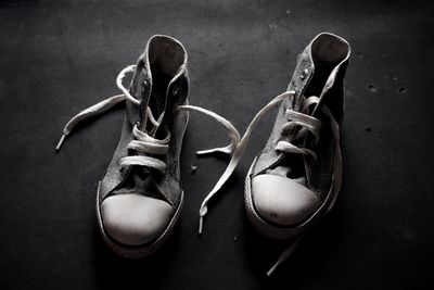 High angle view of shoes on table