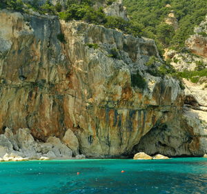 Scenic view of sea and rocks