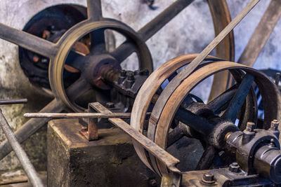 Close-up of rusty machine part