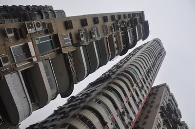 Low angle view of buildings against clear sky