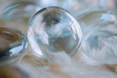 Close-up of bubbles in glass