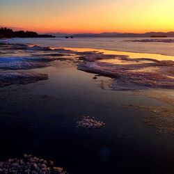 Scenic view of sea at sunset