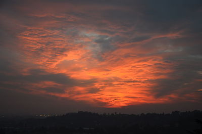 Scenic view of dramatic sky during sunset