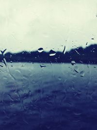 Full frame shot of raindrops on window