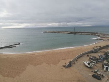 View of sea against cloudy sky