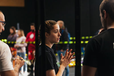 Group of people at music concert