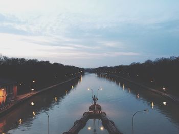 Reflection of clouds in river