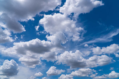 Low angle view of clouds in blue sky