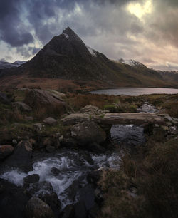 Scenic view of mountains against sky