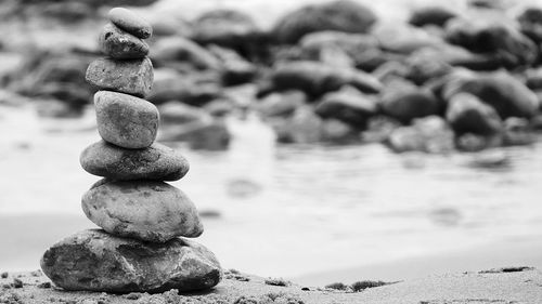 Stack of stones at beach