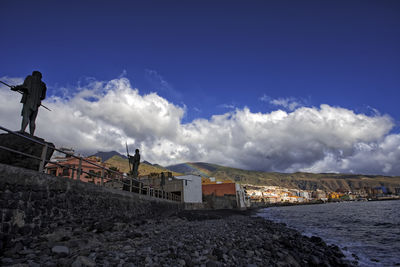 Low angle view of buildings against sky