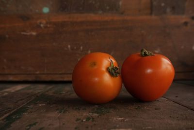 Close-up of orange on table