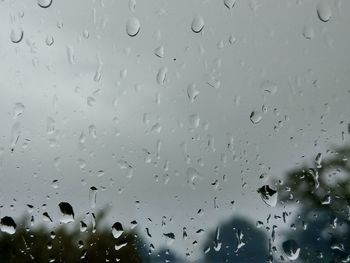 Full frame shot of water drops against sky