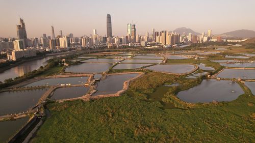 High angle view of cityscape