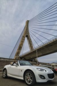 View of suspension bridge against sky