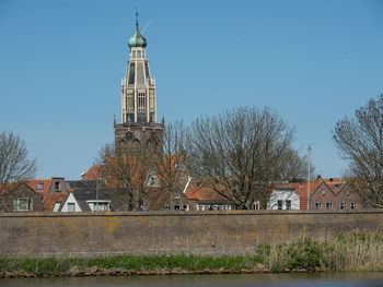 View of building against clear blue sky