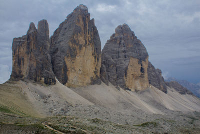 Scenic view of tre cime di lavaredo at dolomites