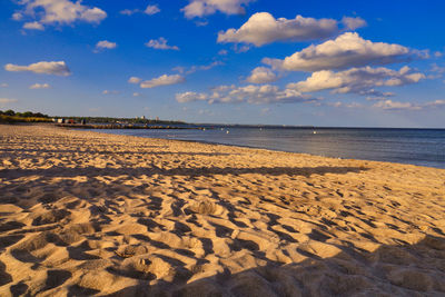 Scenic view of beach against sky