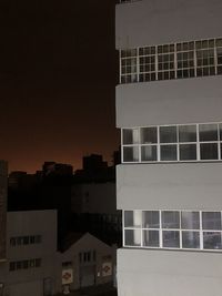 High angle view of building against sky at night