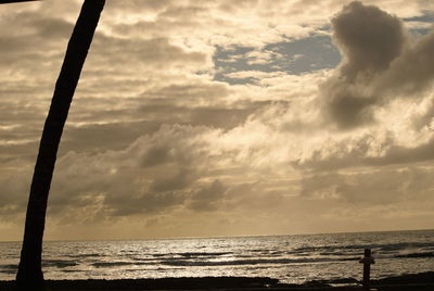 Scenic view of sea against sky at sunset