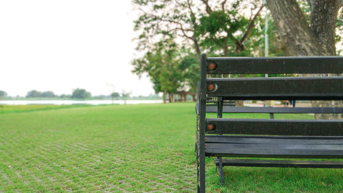 Empty bench in park