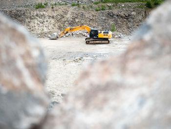 Surface level view of construction site