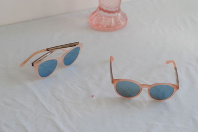 High angle view of sunglasses on table