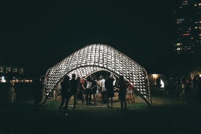 Illuminated built structure at night