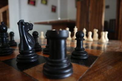 Close-up of chess pieces