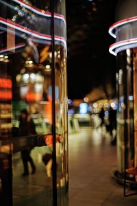 Blurred motion of train at night