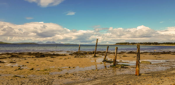 Scenic view of beach against sky