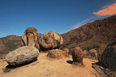 Monolith stone formations in macin mountains, romania