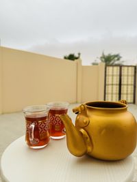 Close-up of coffee on table