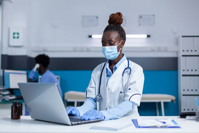 Female scientist working in laboratory