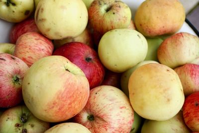 Full frame shot of apples for sale at market