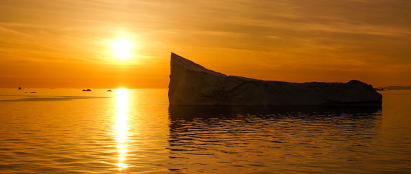 Scenic view of sea during sunset