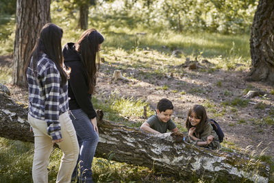 Group of people in the forest