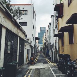 Road amidst city against sky