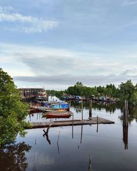 Scenic view of river against sky