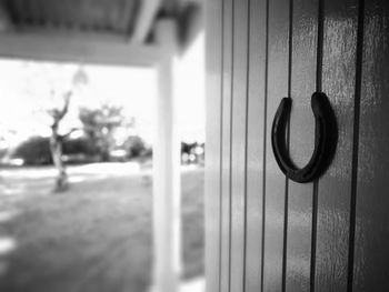 Close-up of metal door