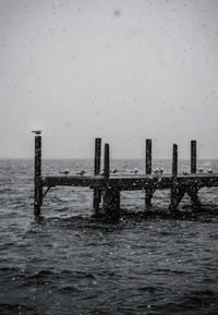 Pier over sea against sky