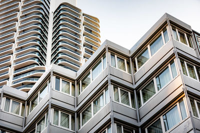 Low angle view of modern building against sky