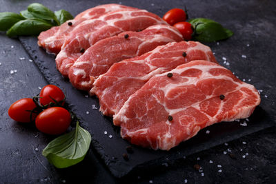 Close-up of food on table