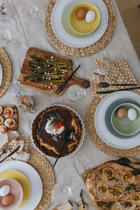 Table set for easter meal